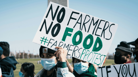 Immagine di una protesta a favore degli agricoltori